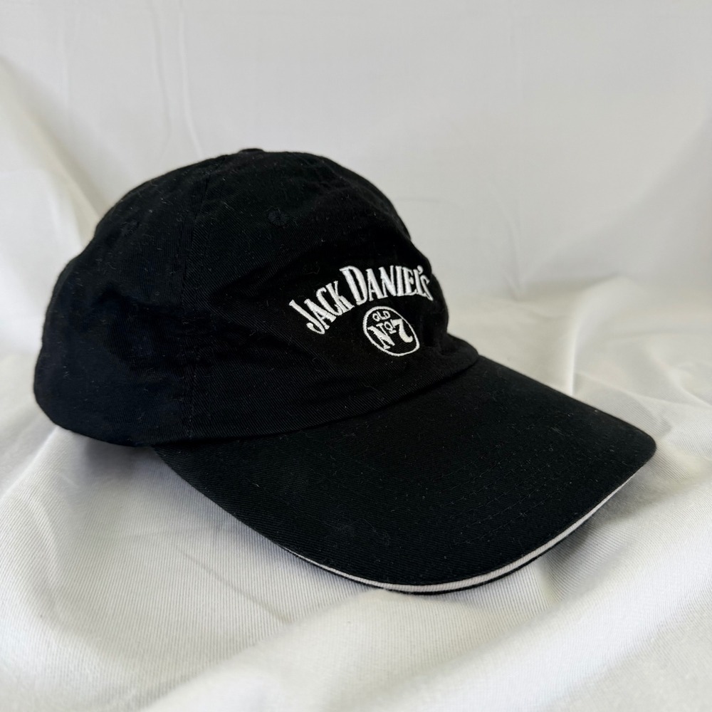Jack Daniels Old No 7 Brand Black Cotton Embroidered Baseball Cap Hat Adjustable